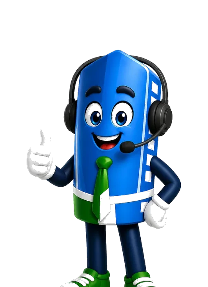 Towie wearing a headset, ready to help with support tickets